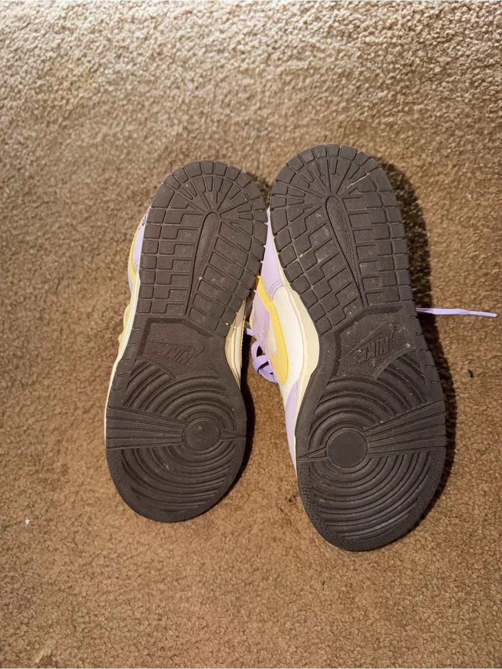 Women Nike Dunk Low Lavender Yellow & Brown